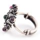 92.5 Sterling Silver Ring Conch Starry Design Amethyst and Onyx Wedding Wear (Free Size)