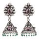 Tribal 92.5 Sterling silver Jhumki Studded With Amethyst and Peridot Stones