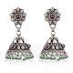 92.5 Sterling silver Earrings jhumki With Amethyst Stone Floral Stud And Onyx and Pearl Beads Tassels