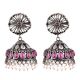 Big Floral Stud 92.5 Sterling Silver jhumkis Amethyst Stone Pearl Hangings