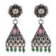 Daily wear 92.5 Floral Stud Amethyst stone Triangle shape Dangle Earrings