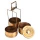 Brass Tiffin Box Thee Tier Containers For Home Decoration
