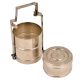 Brass Tiffin Box Three Tier Lunch Box With Silver Finish