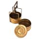 Brass Tiffin Box With Brass Strap Frame And Two Containers