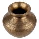 Engraved Brass kalash pot Sitting Ganesha and Floral Border