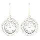 92.5 Sterling Silver Earrings Tree Of Life With Long Roots Circular Knotted Border