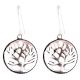 Round 92.5 Sterling silver Earrings Tree of Life in Round Circular Frame