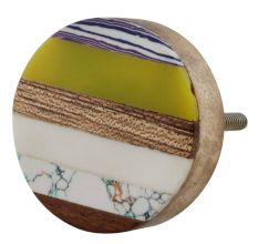 Multicolor Resin And Wood Cabinet Knob