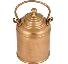 Brass Milk Pot Light Engraved With Circular Lines And Owner name