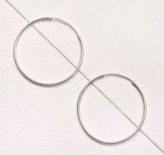 Medium Size 92.5 Sterling Silver Hoop Earrings For Women