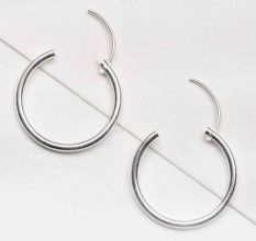 Simple 92.5 Sterling Silver Hoop Earrings Foe Women And Girls