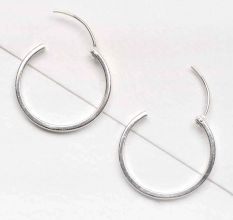 92.5 Sterling Silver Hoop Bali Earrings For Women