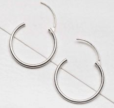 Classic 92.5 Sterling Silver Hoop Bali Earrings For Women