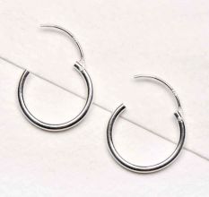 Small 92.5 Sterling Silver Hoop Bali Earrings Fashion Wear