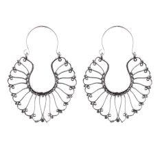 92.5 Sterling Silver Bali Earrings Filigree in Necklace Design