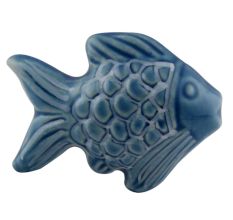 Blue Cute Fish Shape Ceramic Decor pull knobs