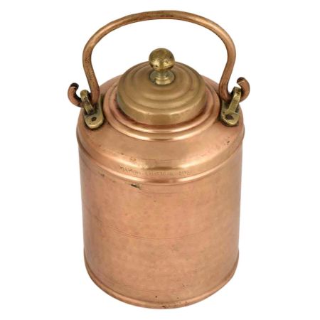 Brass Milk Pot Hammered Design Small Lid With Finial