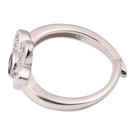 92.5 Sterling Silver Toe Ring Adjustable Floral  American Diamond Tanzanite Studded Women Jewelry (Pair)