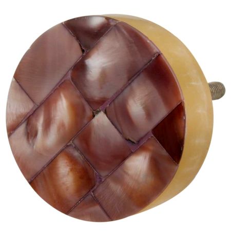 Brown Inlay Resin Decor Knobs