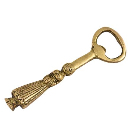 Brass Queen Bottle Opener With Standing Tribal  Queen