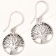 Round 92.5 Sterling Silver Earrings Tree of Life Broad Trunk Drop Earrings