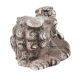 Cute Silver Majestic Lion With Cub Sitting  Statue In Aluminum