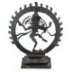Brass Shiv Natraja Statue Surrounded By Rings Of Flame