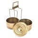 Brass Two Tier Tiffin Box Golden Color With Brass Strap Frame