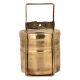 Brass Tiffin Box With Two Compartment And A Brass Strap Frame
