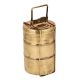 Three Tier Brass Tiffin Box Thin Brass Metal Frame