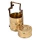 Brass Tiffin Box With Three Containers With  Thick frame And Traditional locking System