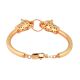 Gold Plated 92.5 Sterling Silver Bracelet Adjustable Kadaa Two Tiger Face With Ring In Mouth