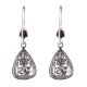 Engraved Floral 92.5 Sterling Silver Earrings Royal Danglers