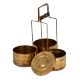 Brass Tiffin Box With Three Storage Box Thin Frame and Lock