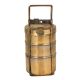 Tall Brass Tiffin Box Three Level Or Container Thin Frame Indian Locking System