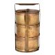 Functional  Brass Tiffin Box With Three Containers And Thick Locking Frame