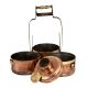 Brass Tiffin Box Three Storage Additional Small Box And Thick Metal Frame