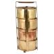 Brass Ring Tiffin Box With Four Containers and metal Frame