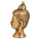 Golden Brass Buddha Head Statue In Meditation Pose