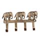 Handmade Three Brass Elephants Four Wall Hook For Home Decoration