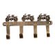 Handcrafted Three Brass Racer Bicycles Four Wall Hook