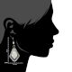 Diamond Shaped 92.5 Sterling Silver Earrings With Decorative Border