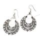Tribal 92.5 Sterling Silver Earrings Shiny filigree Bali drop Earrings