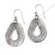 Contemporary Oval 92.5 Sterling Silver Dangle Earrings with Embossed  Lace Design