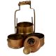 Brass Tiffin Box Four Compartments and a Small Storage Box With Lock Handle