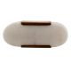 White Oval Golden Stone Dresser Knobs