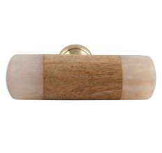 Baby Pink Resin And Wood Round  Cabinet Knobs