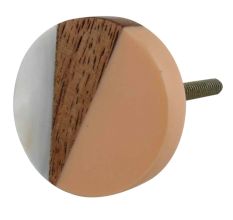 Round Wooden And Resin Cabinet Knob