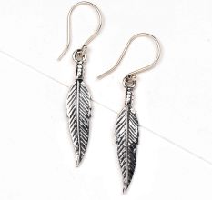 Leaf Design 92.5 Sterling Silver Dangler Earrings For women