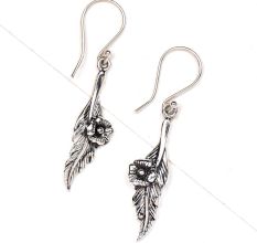 Leaf Flower 92.5 Sterling Silver Earrings Daily Wear For women